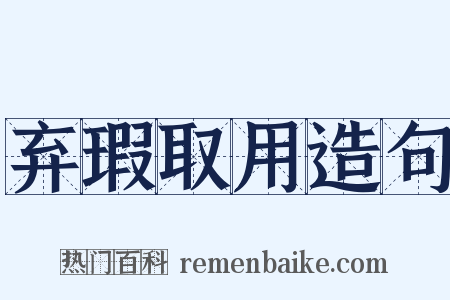 弃瑕取用造句是什么意思的图片